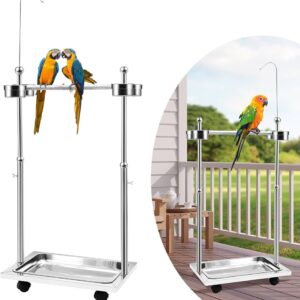 LUXURY Bird Stand Metal 40" x 33“ x 60"CM with Wheels and blowls