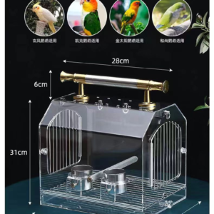 LUXURY Acrylic Bird L-size Cages Carrier Transparent