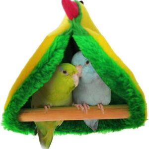 Parrot Hammock Plush Bird Nest Pet Triangle Warm Hanging Bed Cage Cave Hut Tent