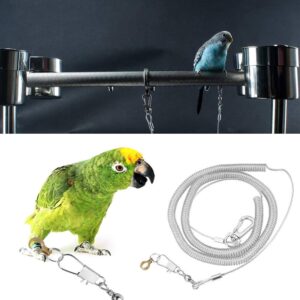 8 Meters Bird Flying Rope Flexible Bird Leash with Leg Ring Anti-bite Outdoor Flying Training Rope for Tamed Parrots &Birds Suitable for Sun Conure, Monks, LORIKEETS, IndianRingneack , Cockatiels .