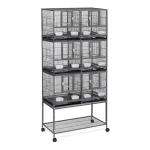 Luxury Three Floors Foldable Metal Parrot House Big Size Breeding Large Bird Cage with Tray Feeding Box Movable