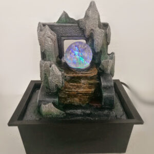 Waterfall Nature Staircase Stone Effect Colourful Light Indoor Fountain Gift Idea Indoor Decoration in Motion - Relaxing Zen Table Fountain, Lucky Object H 25 cm – Scala Zen'Light