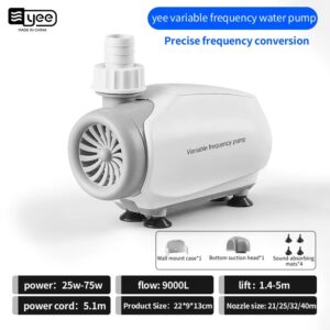 Pump 9000L 25-75W YEE High Quality AC 220V Fish Tank Variable Frequency Water Pumps Ultra-Quiet Aquarium Submersible Pump